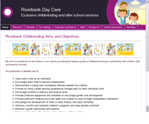 riverbankdaycare.com: Childcare - Whitburn
Childcare Whitburn provided by registered Childminders at Riverbankdaycare Childcare Whitburn - 07901 617658
Email -: riverbankdaycare@btconnect.com