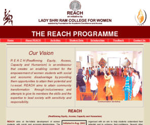 lsr-reach.org: ::: REACH (Reaffirming Equity, Access, Capacity and Humanism) :::
Lady Shri Ram College for Women, New Delhi