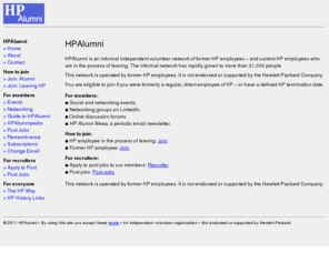 hpalumni.net: HP Alumni Association
Hewlett-Packard Alumni Association