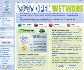 openwetware.org: Main Page - OpenWetWare
