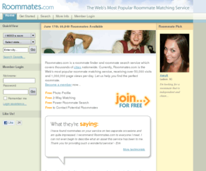 roomatefind.com: Roommates, roommate finder and roommate search service
Roommates.com is a roommate finder and roommate search service. Roommates.com offers an effective way for you to find roommates and rooms for rent.