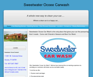 sweetwatercw.com: Sweetwater Ocoee Car Wash
Click Here, for information on Ocoee's Best Car Wash. Open seven days a week, rain or shine. 