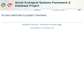 geoses.org: Social-Ecological Systems Framework & Database Project
Working space for the SES group