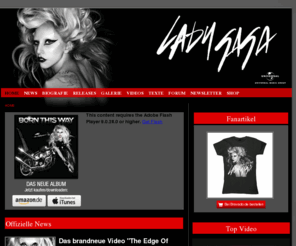 lady-gaga.de: Lady Gaga - Die offizielle deutsche Webseite - News, Diskografie, Bilder und Videos, 2011
Lady Gaga goes Bollywood Neues Gagavision-Video online "Born This Way" in der Country Road Version - ab jetzt als Single erhältlich Videodreh zu "Judas"
