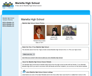 mariettahighschool.org: Marietta High School
Marietta High School is a high school website for alumni. Marietta High provides school news, reunion and graduation information, alumni listings and more for former students and faculty of Marietta High School