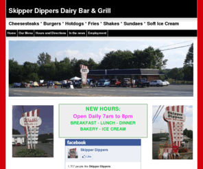 skipperdippers.com: Skipper Dippers - Tamaqua Pa - Cheesesteaks - Burgers - Ice Cream - Bakery - Breakfast
Serving up some of the best cheesesteaks, burgers, hotdogs, and ice cream in Schuylkill County and Northeast PA.  