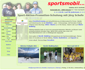 sport-schefe.de: Sport Schefe  | Start | Sportaktionen | Promotion | Sportevents | Schulungen | Sportveranstaltungen
Angebote, Informationen und Beratung zu Sport und Reisen mit Sport-Schefe in Schwerin, 
MV Mecklenburg Vorpommern und Deutschland.