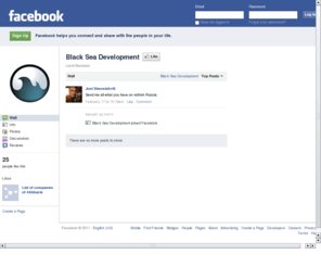 blackseadevelopment.com: Incompatible Browser | Facebook
 Facebook is a social utility that connects people with friends and others who work, study and live around them. People use Facebook to keep up with friends, upload an unlimited number of photos, post links and videos, and learn more about the people they meet.