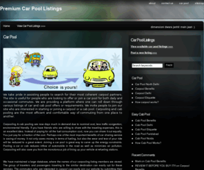 carcabpool.com: Find a Car Pool in Delhi NCR India, Carpool Delhi, Noida, Gurgaon. Car pool delhi
CarCabPool for Delhi NCR. Free Carpool listing service for Delhi, Noida, Gurgaon, Faridabad, Ghaziabad areas. find a carpool.