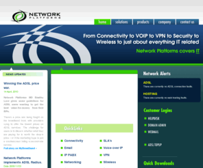 networkplatforms.co.za: Internet Security Solutions: VPN, VOIP & SLA - Internet Connectivity Networking
Internet Security Solutions, Network platforms cover IT: VOIP, VPN, internet security, wireless solutions.