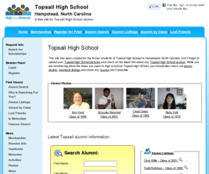 topsailhighschool.org: Topsail High School
Topsail High School is a high school website for Topsail alumni. Topsail High provides school news, reunion and graduation information, alumni listings and more for former students and faculty of Topsail High in Hampstead, North Carolina