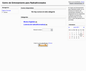 linquo.net: Centro de Entrenamiento para Radioaficionados
El Centro de Entrenamiento para Radioaficionados es un Sistema de Gestión del Aprendizaje orientado a la preparación de los aspirantes a obtener la licencia de radioaficionado en Costa Rica y otras disciplinas de la actividad.