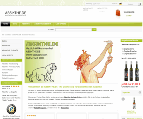 whisky-distribution.com: ABSINTHE.DE Absinth Onlineshop
Bei ABSINTHE.DE finden Sie die größte Auswahl authentischer Absinthe. Unsere Eigenmarken DUPLAIS, BREVANS und MANSINTHE sind international mehrfach bei Spirituosenwettbewerben ausgezeichnet worden. Wir bieten exzellenten Service zu fairen Konditionen. Kaufen Sie hier Absinth in unserem Absinthe Onlineshop