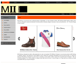 m2mensclothing.com: M2 (MII) Clothing stockist of RM Williams, Hackett, Sand in Northern Ireland
M2 (MII) Clothing stockist of  mens and womans clothes and shoes including RM Williams, Hackett, Tommy Hilfiger Sand in Northern Ireland
