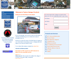 taylorsgaragedroxford.com: Taylors Garage, Droxford - your leading local independent garage
Taylors Garage Droxford, Meon Valley, Hampshire - your leading local independent garage for all MOT, service, repair and valet work for cars, vans and motor bikes.  