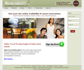 availability.ca: Online Website Reservation System and Availability Calendar
Our online website reservation system and availability calendar is perfect for accommodations of all sizes, providing managers a way to track and maintain all bookings.