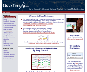 stocktiming.com: Free Stock Market Timing Charts, Updates, and Stock Trend Analyses.
These free daily stock market timing charts, expert timing models, and trend indicators are used by professional investors, hedge fund managers,...