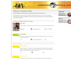 volunteer2africa.com: Volunteer 2 Africa
List of all volunteer organisation and projects in africa