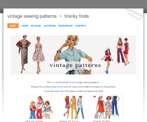 finickyvintagepatterns.com: vintage sewing patterns  ~  finicky finds - finicky finds vintage patterns
My vintage sewing pattern shop on Etsy fnickyfinds