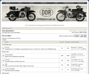 ddrmotorrad.de: DDRMotorrad.de - Die Webseite für Motorräder aus der DDR
Diese Webseite befasst sich mit Motorräder und Mopeds aus der DDR. Tauschen Sie sich mit anderen Besitzern aus.