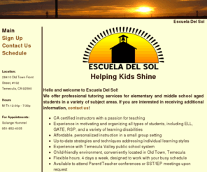 tutortemecula.com: Escuela Del Sol: Tutoring Temecula
