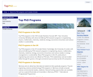 topphd.com: Top PhD, Top PhD Programs, PhD Jobs, Engineering, Physics, Mathematics, Computer Science, Business, doctorates, Postgraduate Scholarships
Top PhD programs, PhD vacancies, PhD studentships, jobs and Doctorates in Engineering, Physics, Mathematics, Computer Science, Business at top universities in the USA, UK, Europe, Germany, Middle East, Asia and Australia