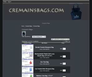 cremainsbags.com: Cremains Bags : Zen Cart!, The Art of E-commerce
Zen Cart! : Cremains Bags - Cremains Bags ecommerce, open source, shop, online shopping