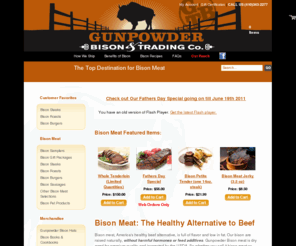 gunpowderbison.com: Bison Meat | Buffalo Meat | Gunpowder Bison
Bison meat (buffalo meat) from Gunpowder Bison is all-natural and full of flavor. Order bison meat online today: bison burgers, buffalo steaks and more.