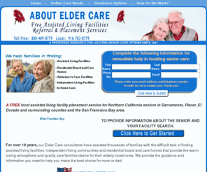 eldercareservices.com: Elder Care Services - Residence Options - Assisted living, Retirement Communities-Sacramento, Placer, El Dorado, Napa, San Joaquin, Yolo, 
                                    Solano and Nevada Counties
