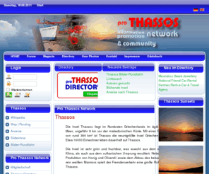 pro-thassos.com: Pro Thassos Network
Pro Thassos Network ist eine ständig wachsende Sammlung von Informationen um die griechische Insel Thassos. Network |Community | Directory