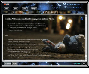 morphingpictures.com: Andreas Nicolai -  Morphing Pictures - Home
Homepage Andreas Nicolai. Morphing Pictures. Filmprojekte und Tätigkeiten