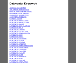 datacenterapplications.com: Datacenter Keywords
