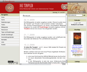 die-templer.com: Templer - Tempelritter - Tempelherren - Arme Ritterschaft Christi vom Salomonischen Tempel
die-templer.de - Informationen über den historischen Orden der Tempelritter