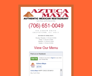 aztecamaya.com: Azteca Maya :: Grovetown GA Mexican Restaurant
Azteca Maya is a locally-owned Mexican Restaurant serving Grovetown, GA and Columbia County.