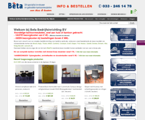 betabedrijfsinrichting.net: Bureaus, bureaustoelen, vergaderstoelen, tafels, archiefkasten & meer: beta-nijkerk.nl  | Beta Kantoormeubelen
250 bureaustoelen, 1000 vergaderstoelen, 1000 kantinestoelen, 500 tafels & meer. Tweedehandse en nieuwe kantoormeubelen op beta-nijkerk.nl