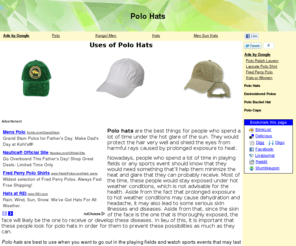 polohats.net: Polo Hats - Polo Hats
Polo hats are the best things for people who spend a lot of time under the hot glare of the sun.