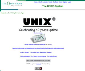 unix.org: The UNIX System, UNIX System
The Open Group holds the UNIX trademark
in trust for the industry, and manages the UNIX trademark licensing program.