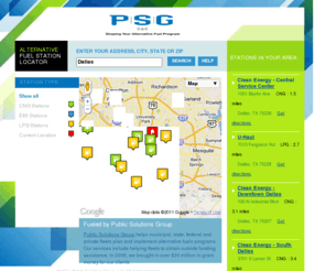alternativefuelfinder.com: PSG
The alternative fuel station locator makes it easy to find a fuel station near you