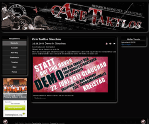 cafe-taktlos.org: Café Taktlos Glauchau
Joomla! - dynamische Portal-Engine und Content-Management-System