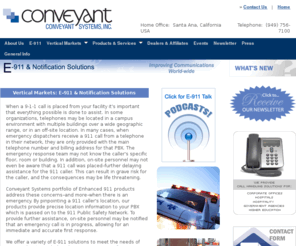 nortel-e911.com: E-911 & Notification Solutions By Conveyant Systems, the Industry-Leading PC Console Provider
Conveyant Systems portfolio of Enhanced 911 products and services gives you the tools you need to protect your people and organization when there is an emergency.