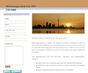 mississauga-junkcar.com: Mississauga Junk Car
Immediate Removal/ Towing of your Junk Car in Mississauga, Toronto , Brampton