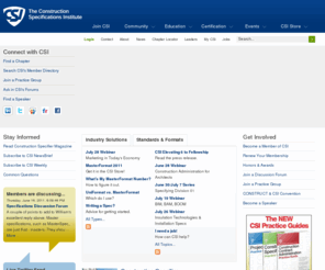 csinet.org: The Construction Specifications Institute
