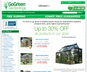 gogreengardening.com: Go Green Gardening
Come see our great selection of organic and sustainable gardening kits and supplies such as compost tea brewers.