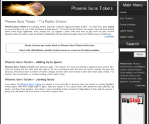 phoenixsunstickets.org: PhoenixSunsTickets.org - Phoenix Suns Tickets
Consumer guide to buying Phoenix Suns tickets. PhoenixSunsTickets.org reveals the cheapest ticket sellers, Phoenix Suns schedule, premium tickets, and more!