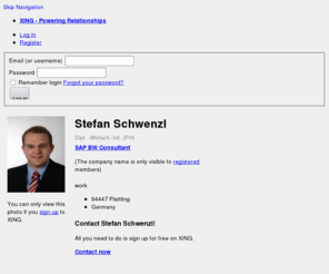 schwenzl.net: Stefan Schwenzl - SAP BW Consultant - Consulting | XING
Stefan Schwenzl, Plattling, Consulting, Automotive, Construction, abgeschlossenen Ausbildung als Industriekaufmann, 3 jährige Berufserfahrung als Einkäufer, Navision