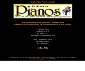 centralwestpianos.com: Day- Hakker Pianos
New Show Room, 7 lindrum place, Bathurst.    Feurich, moutrie Schumann, Kurzweil Pianos and Keyboards