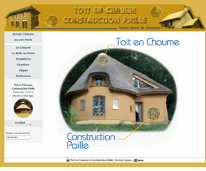 toitenchaume.com: Toit en Chaume et Construction Paille - Toiture en Chaume - Bâtiment écologique
La société Toit en Chaume renseigne sur la couverture chaume, le travail des chaumiers, la formation et les stages chaume et les diagnostiques-évaluation-conseil concernant vos chaumières. M. Melliwa, artisan chaumier à votre service