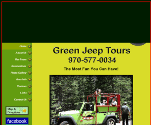 epgjt.com: Green Jeep Tours
Green Jeep Tours are Estes Park's premiere jeep tours! Enjoy the breath-taking views, amazing waterfalls and abundant wildlife of the Rocky Mountain National Park area. Book your tour today!