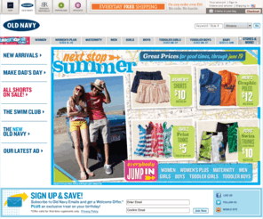 olnavy.com: Clothes for women, men, kids and baby | Free Shipping on $50 | Old Navy
Oldnavy.com provides the latest fashions at great prices for the whole family. Shop Men's, Women's and Kids' departments, Womens Plus, and clothing for baby and maternity wear. Also find big and tall sizes for adults and extended sizes for kids. Enjoy Famous $5 Shipping on every order.