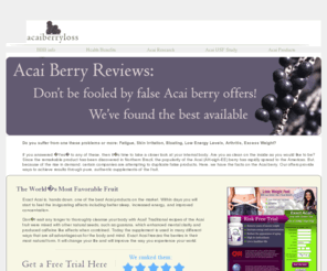 acaiberryloss.com: Acai Berry Reviews
The Acai berry is 90% seed pit and 10% pulp and must be carefully handled before being consumed. The Acai berries are mixed with water and are put into a machine while are agitated against one another. This process separates the Acai pulp from the seed to produce a thick puree. From there, the product is ready for consumption and can be used in herbal remedies, vitamin products, teas, and much more. 